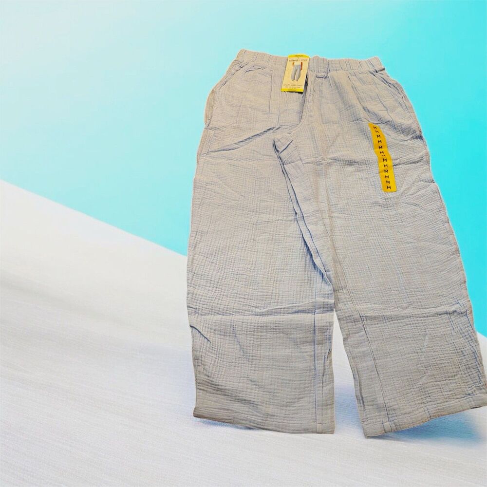 edited x Hunter McGrady Women’s Blue Gauze High Rise Barrel Leg Pants Size M